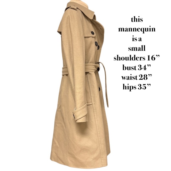 coat J CREW classic camel trench wool nylon cashmere 39" academia preppy French - Picture 3 of 15